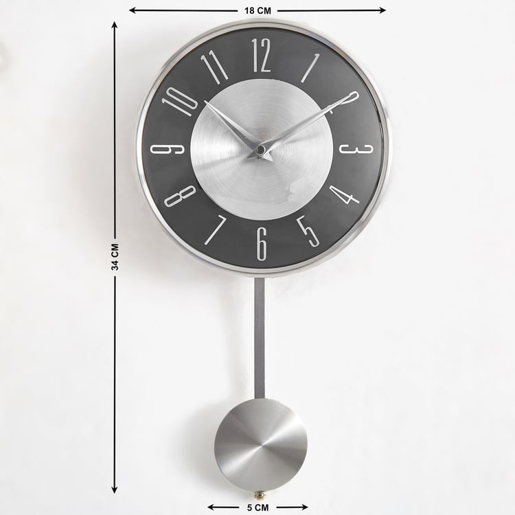 Casablanca Pioneer Metal Pendulam Wall Clock - 18x34cm