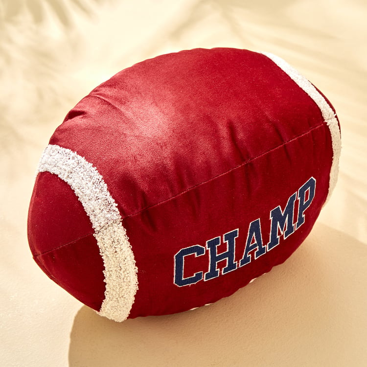 Slate Kids Velvet Football Filled Cushion - 34x21cm