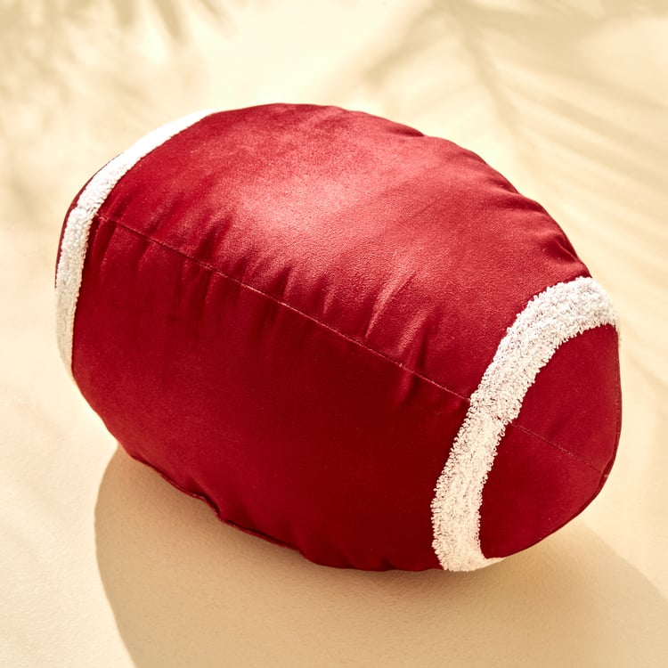 Slate Kids Velvet Football Filled Cushion - 34x21cm