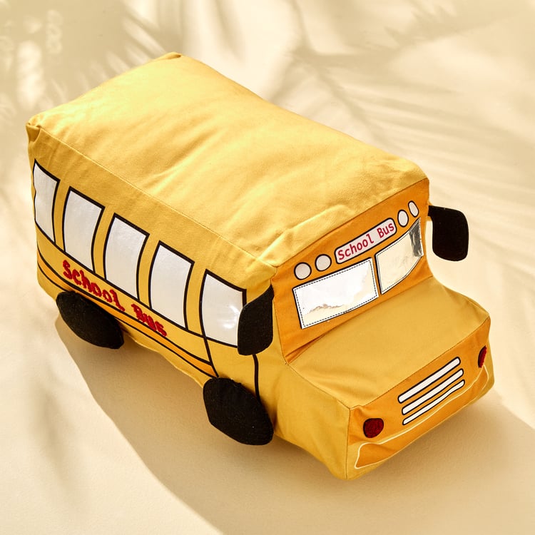 Slate Kids School Bus Filled Cushion - 42x22x22cm