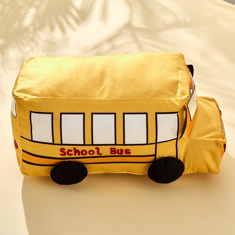 Slate Kids School Bus Filled Cushion - 42x22x22cm