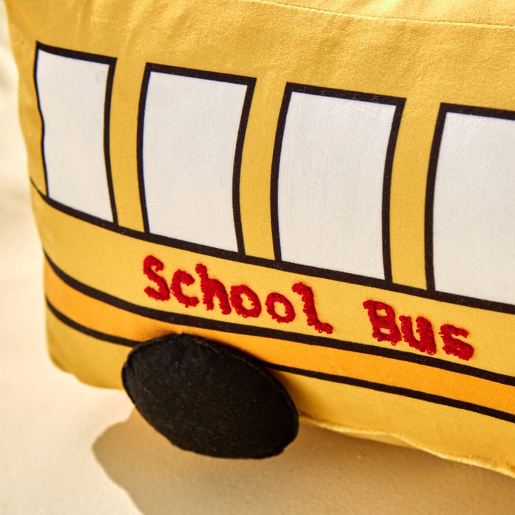 Slate Kids School Bus Filled Cushion - 42x22x22cm