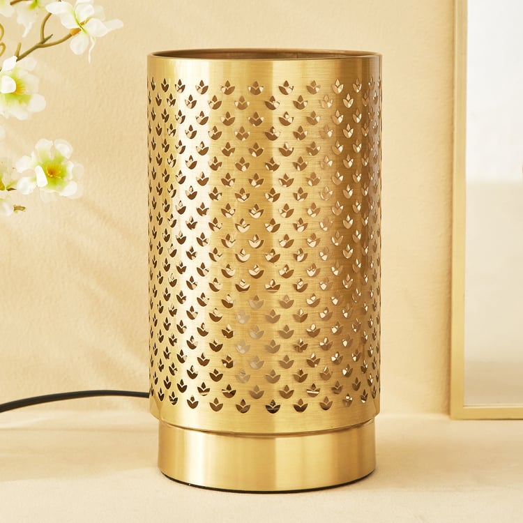 Albama Eric Metal Diya Etched Touch Table Lamp