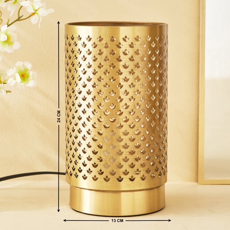 Albama Eric Metal Diya Etched Touch Table Lamp