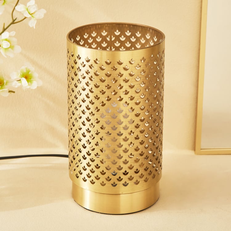 Albama Eric Metal Diya Etched Touch Table Lamp