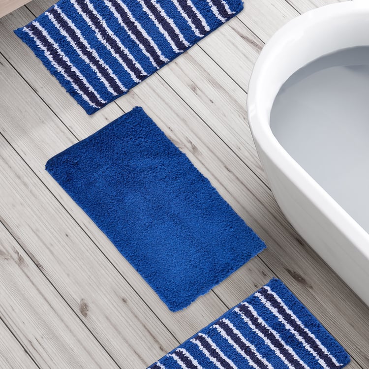 Fiesta Mix Set of 3 Woven Anti-Slip Bath Mats - 50x30cm