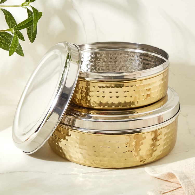 Shale Primo Set of 2 Stainless Steel Storage Container Set