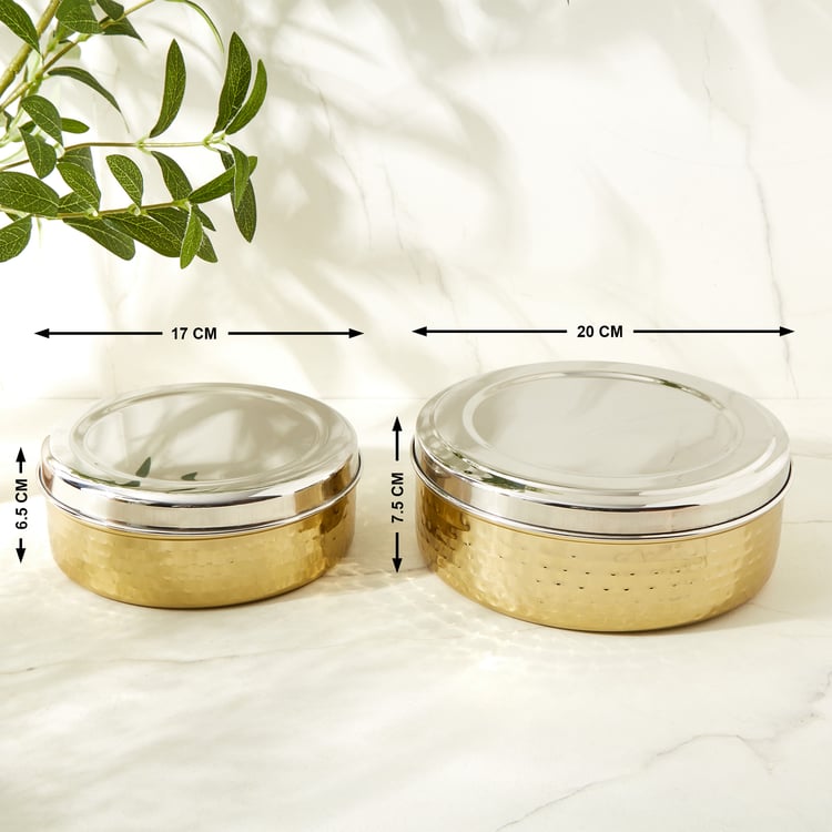 Shale Primo Set of 2 Stainless Steel Storage Container Set