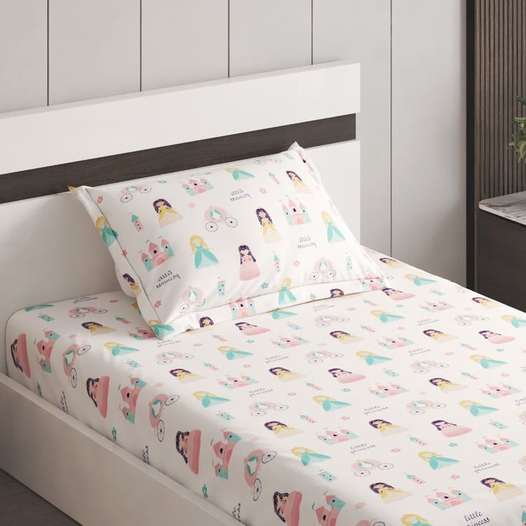 Slate Kids Cotton 150TC Printed 2Pcs Single Bedsheet Set