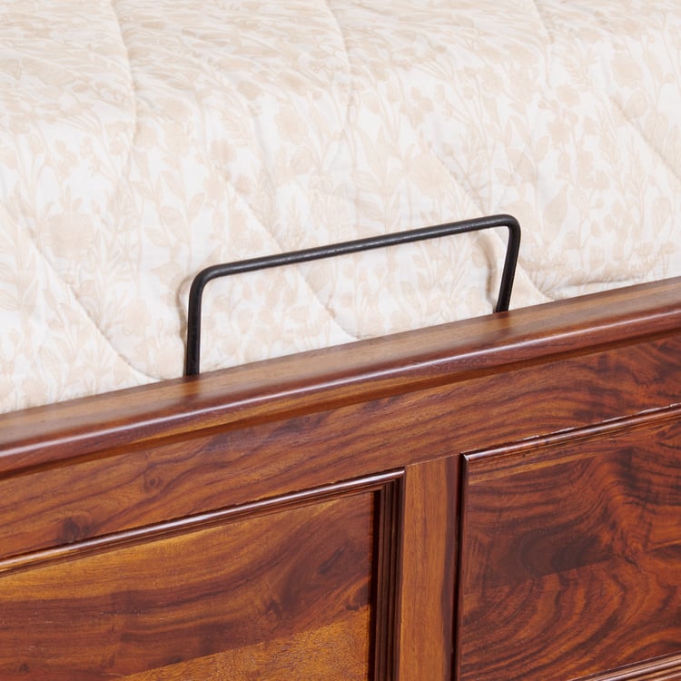 Ivan Sheesham Wood King Bed with Hydraulic Storage - Brown