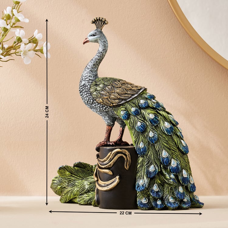 Mayur Rumi Polyresin Peacock Figurine