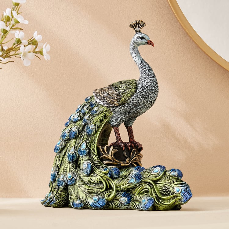 Mayur Rumi Polyresin Peacock Figurine