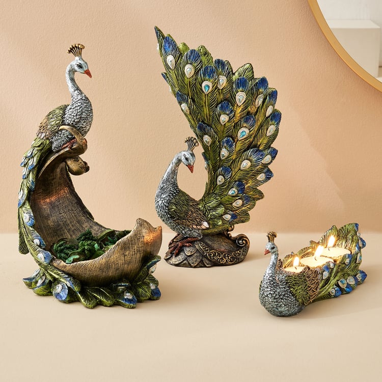 Mayur Rumi Polyresin Peacock Vase