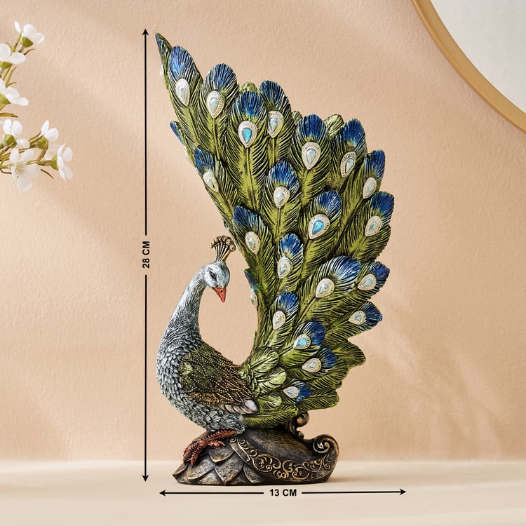 Mayur Rumi Polyresin Peacock Vase