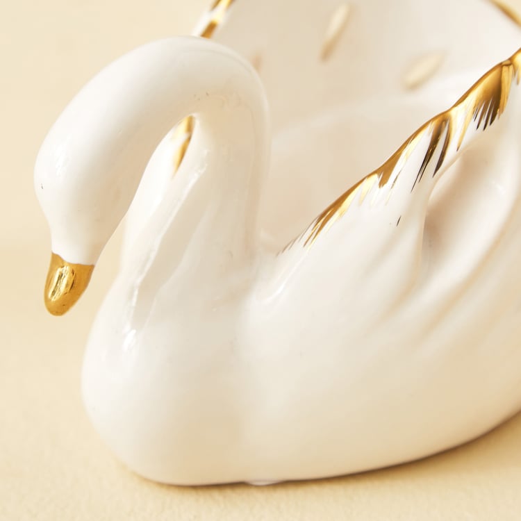 Stellar Fantasy Mia Set of 2 Ceramic Swan T-Light Holders