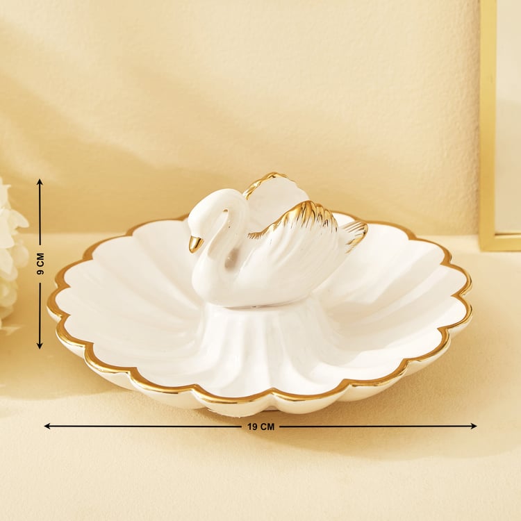 Stellar Fantasy Mia Ceramic Swan Decorative Platter