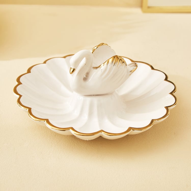 Stellar Fantasy Mia Ceramic Swan Decorative Platter