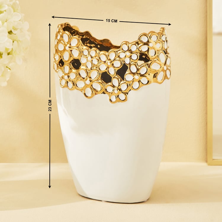 Stellar Celestial Flora Ceramic Curved Vase