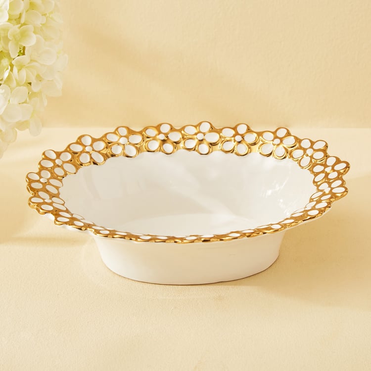 Stellar Celestial Flora Ceramic Decorative Platter