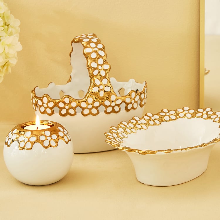 Stellar Celestial Flora Ceramic Decorative Flower Basket