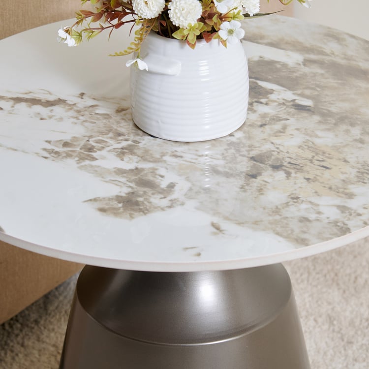 Jarvis Sintered Stone Top End Table - Off White