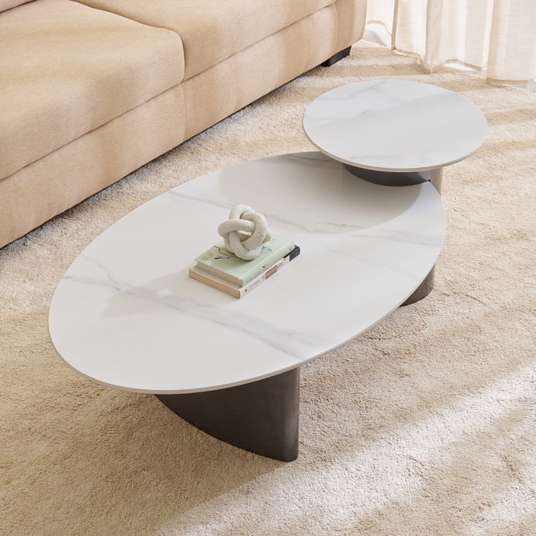 Larios Sintered Stone Top Coffee Table - White