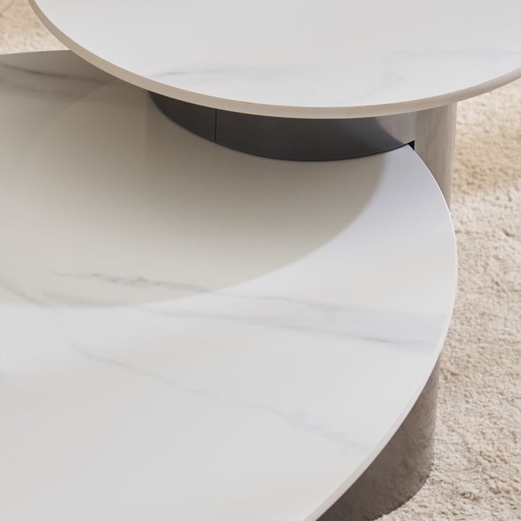 Larios Sintered Stone Top Coffee Table - White