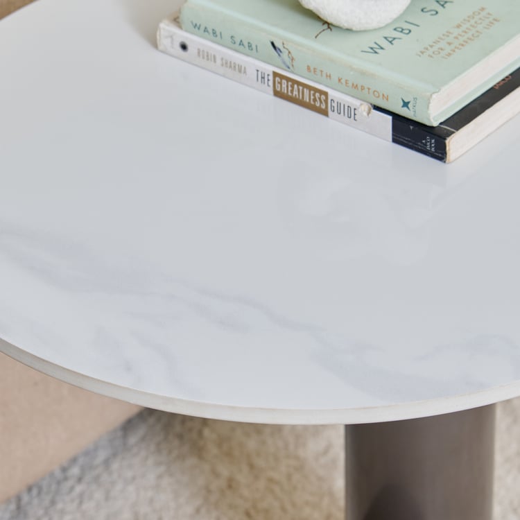 Latasa Sintered Stone Top End Table - Off White