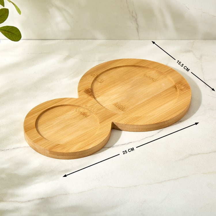 Vamos Louisa Set of 2 Glass Bowls with Bamboo Tray