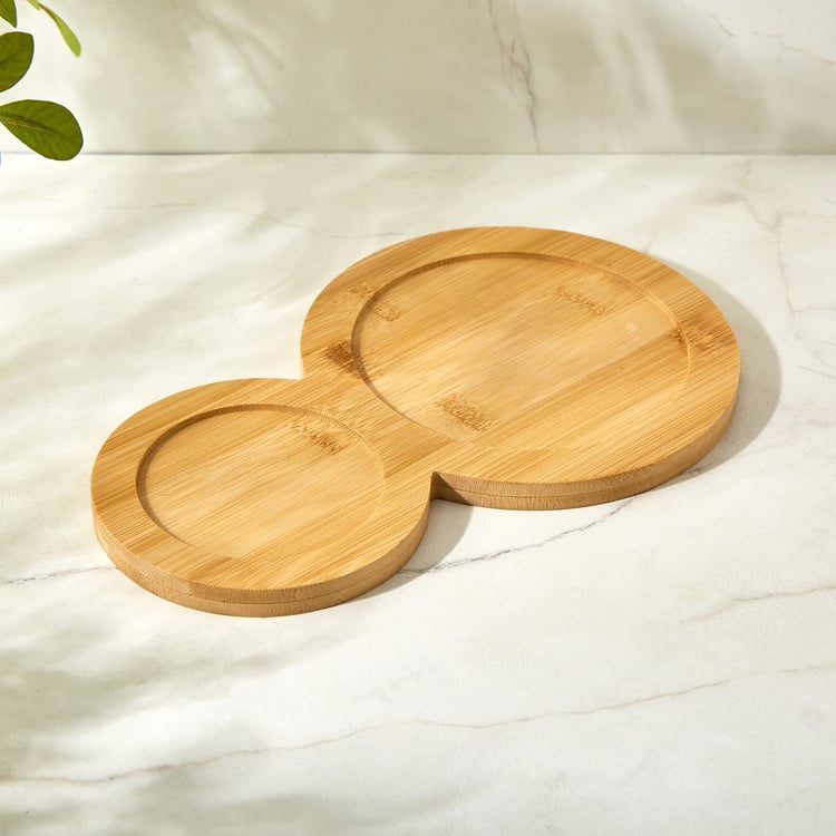 Vamos Louisa Set of 2 Glass Bowls with Bamboo Tray