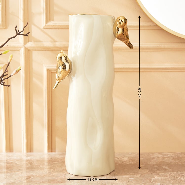 Paloma Finch Ceramic Vase with Birds - Large