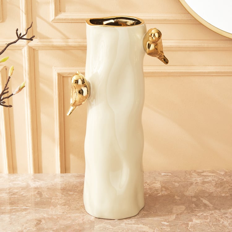 Paloma Finch Ceramic Vase with Birds - Large