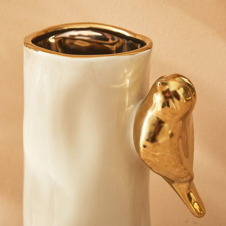 Paloma Finch Ceramic Vase with Bird - Small