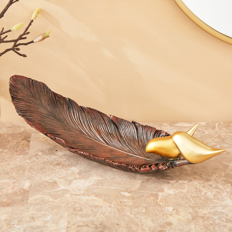 Paloma Robin Polyresin Decorative Leaf Platter