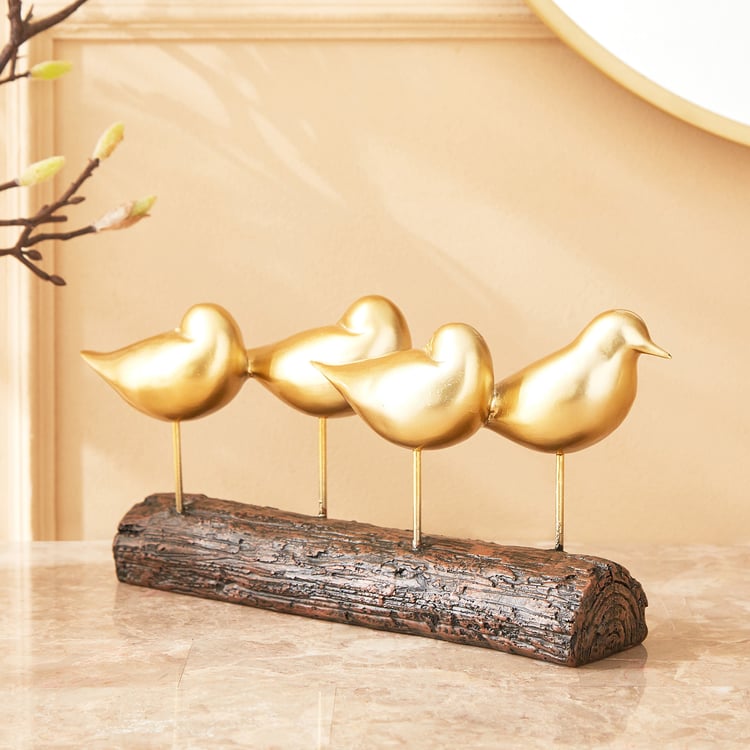 Paloma Robin Polyresin Four Birds on Stick Figurine