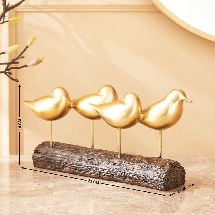 Paloma Robin Polyresin Four Birds on Stick Figurine