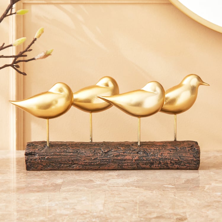 Paloma Robin Polyresin Four Birds on Stick Figurine