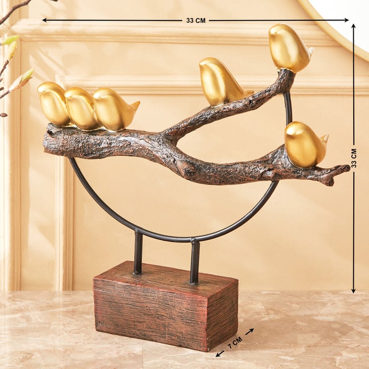 Paloma Robin Polyresin Birds on Branch Figurine