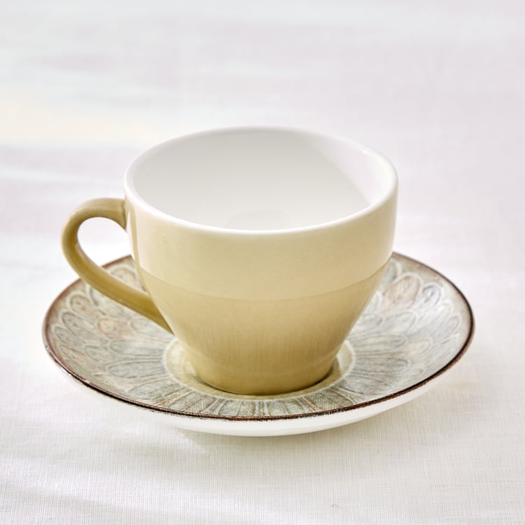 Camellia Aroma Bone China Printed Cup and Saucer - 260ml