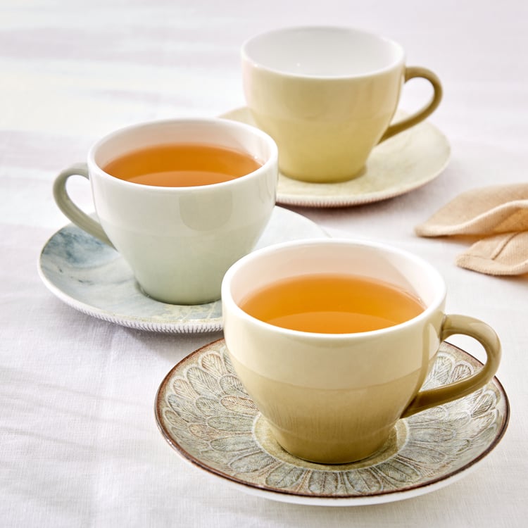 Camellia Bone China Printed Cup and Saucer - 260ml