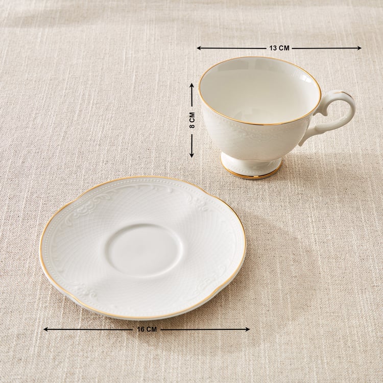 Marshmallow Ext Sicily Porcelain Cup and Saucer - 250ml