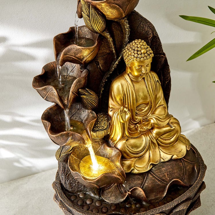 Cascade Polyresin Buddha Water Fountain - 30x24x53cm