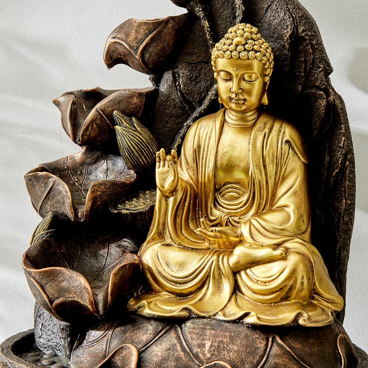 Cascade Polyresin Buddha Water Fountain - 30x24x53cm