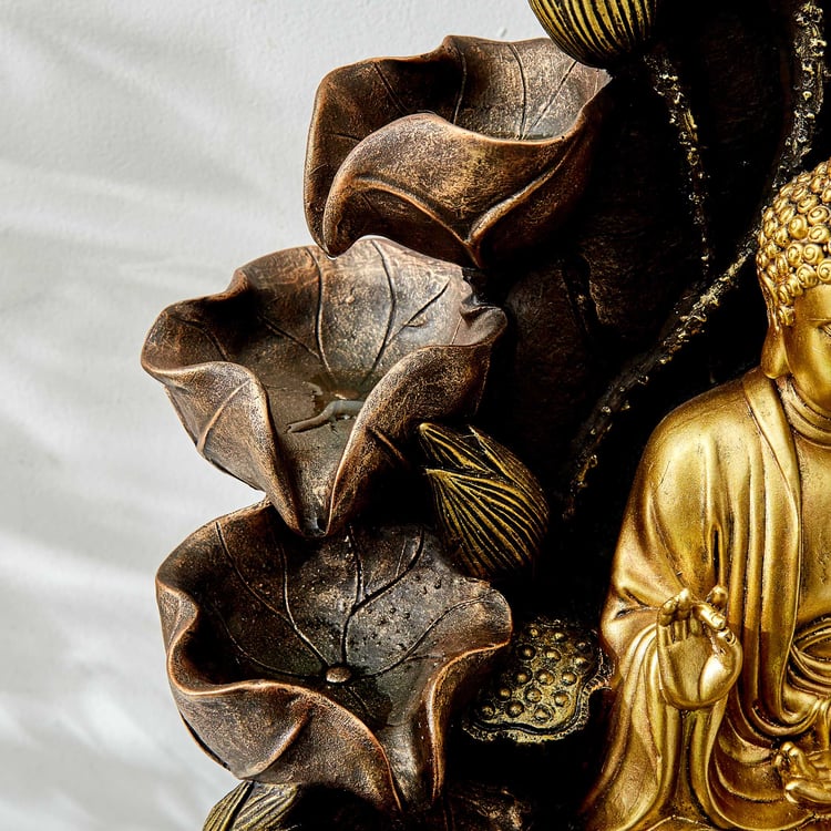 Cascade Polyresin Buddha Water Fountain - 30x24x53cm