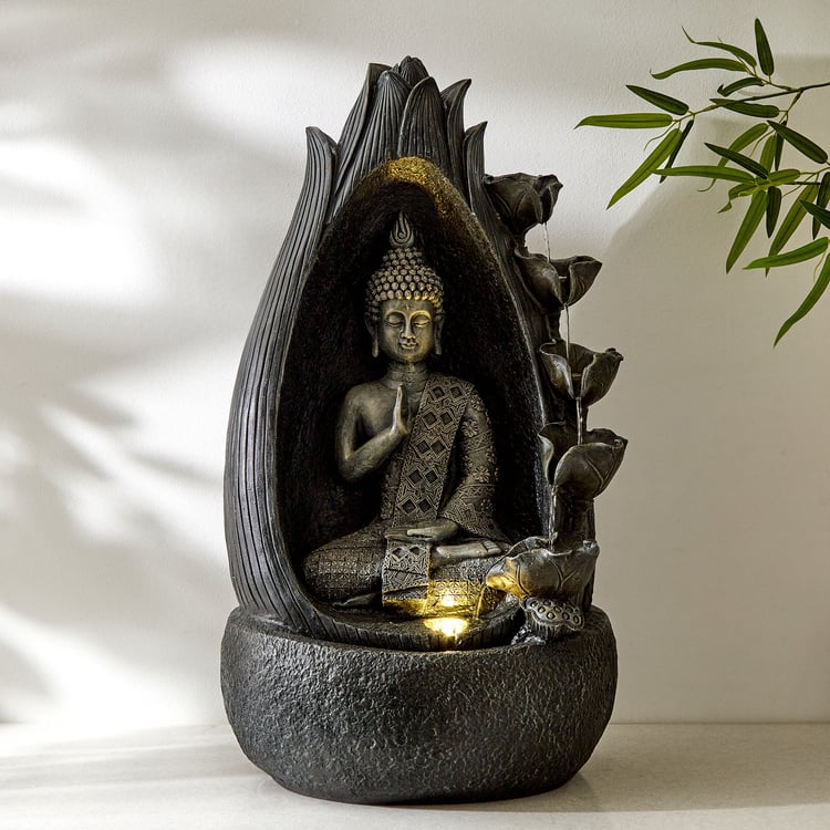 Cascade Polyresin Buddha Water Fountain - 36.8x29x68cm