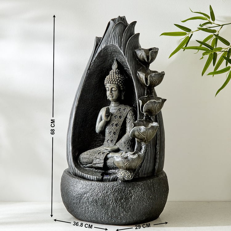 Cascade Polyresin Buddha Water Fountain - 36.8x29x68cm