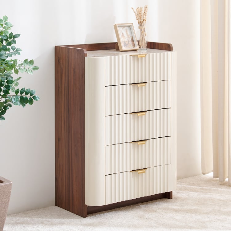 Elysium Chest of 5 Drawers - Walnut