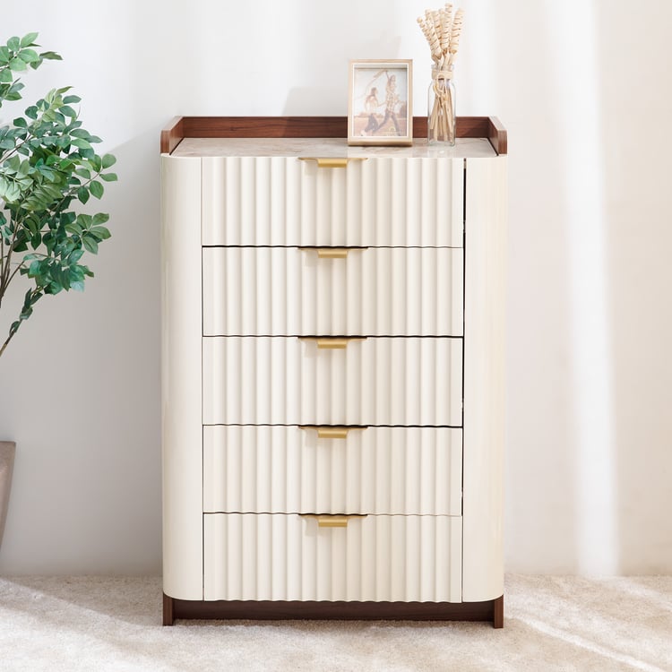 Elysium Chest of 5 Drawers - Walnut