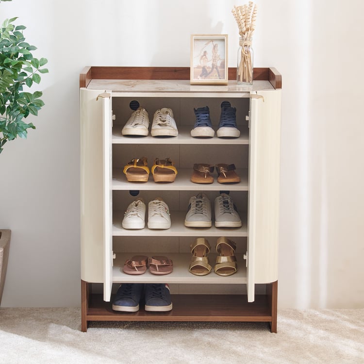 Elysium 12 Pairs Shoe Cabinet - Walnut