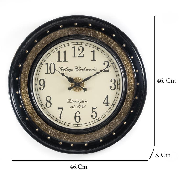 VEDAS Devi Heritage Metal Wall Clock - 46 cm